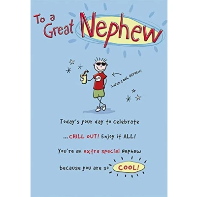 Image of Piccadilly Greetings Traditional Birthday Card Nephew 7 x 5 inches