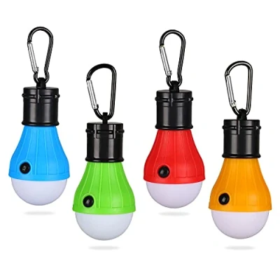 Image of Yizhet Camping Lights, Tent Lights with Carabiner Clips Waterproof Battery Powered LED Lantern Portable Bulb Lamp Emergency for Hiking Fishing (4 Pack)