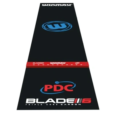 Image of WINMAU Darts Mat Pro Zone Precision PVC Dart with Raised Integrated Oche Line for Steel Tip Floor Protection Board