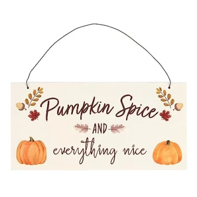 Image of Something Different Pumpkin Spice Hanging Sign (One Size) (Brown/Orange)