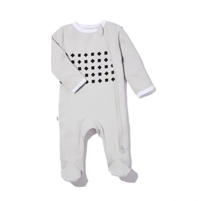 Image of Nanit Breathing Wear Baby Pajamas 100 Percent Cotton, Double Zipper, Footed PJs with Mitten Cuffs Works Pro Monitor to Track Motion Sensor Free, 0 3 Months, Pebble Grey