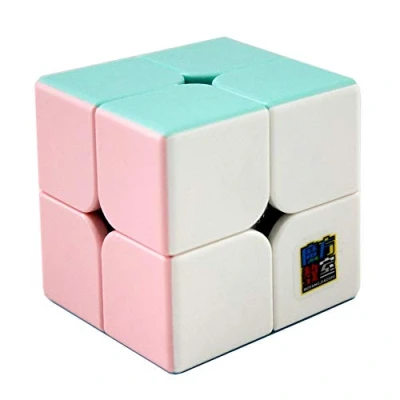 Image of OJIN MoYu MoFang JiaoShi Meilong Series Cube 2x2x2 Bright Pink Stickerless Cubing Classroom Forsted Surface Puzzle
