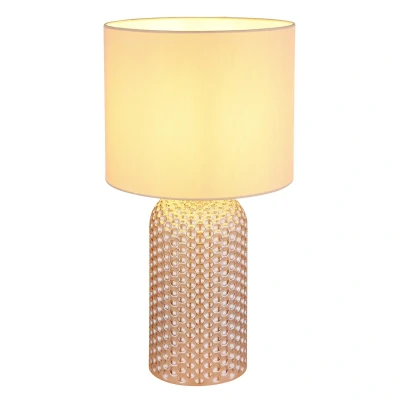 Image of Globo Sofia table lamp, cream coloured, height 50 cm, fabric/glass