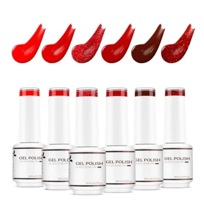 Image of Nicedeco Valentine&#039;s Day Gel Nail Polish Set, UV/LED Soak Off Art Manicure Pedicure for Professional, Salon &amp; Home Use Long Lasting Easy to Apply 6pcs x 8ml Kit19