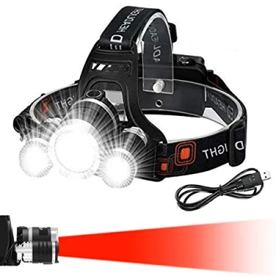 Image of Victoper Head Torch (Upgrade Design), Zoomable Tools with 4 Modes and Red Warning, 6000 Lumen Super Bright, Hands Free, Rechargeable,for Running, Camping, Fishing, Hiking, Waterproof