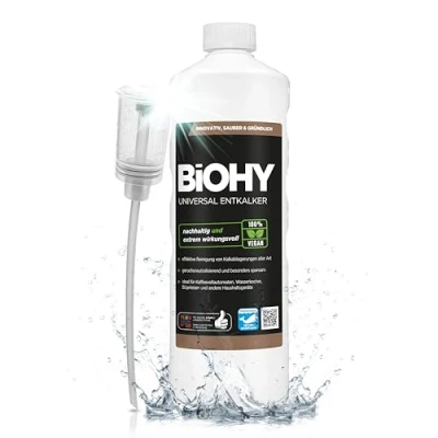Image of BiOHY Universal Descaler (1l Bottle) + Dispenser Concentrate for 20 descaling processes per Bottle Compatible with All Fully Automatic Coffee &amp; Espresso Machines (Universal Entkalker)