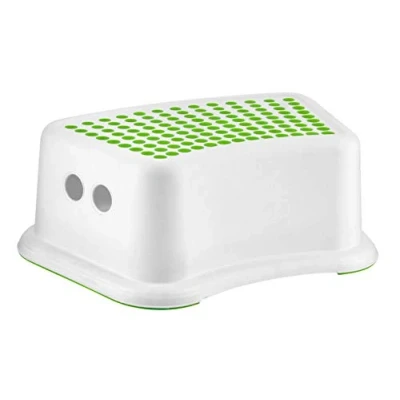 Image of Oh So Handy Children’s Step Stool Non Slip Kids Bathroom Booster Plastic (Green)