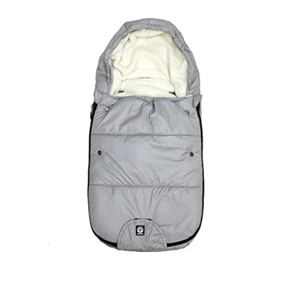 Image of Dooky Footmuff for Pram/ Stroller/ Pushchair/ Car Seat, Universal Fit, Water and Wind Resistant, Double Zip, 3 5 Point Straps, 0 9 Months, Small, Silver Sky