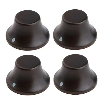Image of Dopro 4pcs Wood Knobs LP Strat Style Bell Control Guitar Bass Top Hat with Indicator Rose