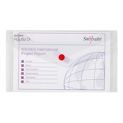 Image of Snopake DL Polyfile Popper Wallet with Press Stud Closure Clear [Pack of 5] Ref: 10057