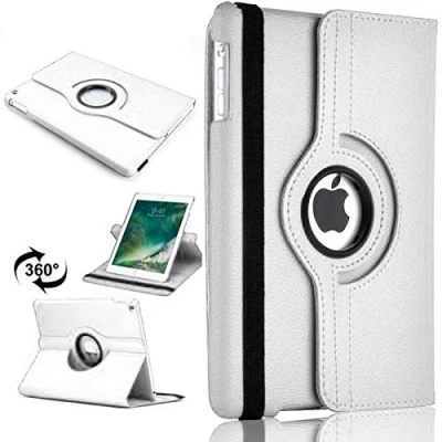 Image of 360 Rotating Cover for iPad Mini 1/2/3 (2012, 2013, 2014) A1432, A1454, A1455, A1489, A1490, A1491, A1599, A1600 PU Leather Case White