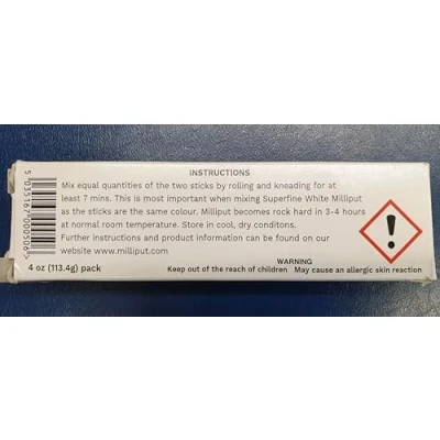 Image of Milliput Superfine White 113.4g Pack/Packs (3)