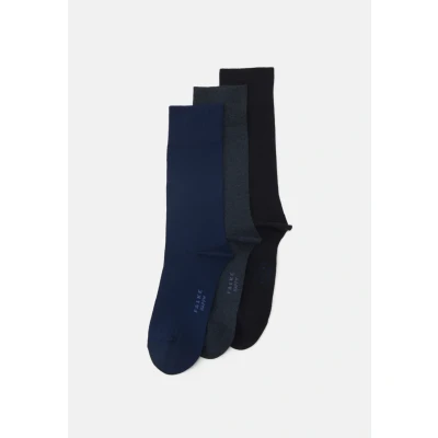 Image of Mens 3 Pair Falke Gift Boxed Cotton Socks Navy / Blue 5.5 8