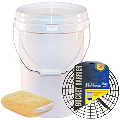 Image of 20 Litre Wash Bucket &amp; Barrier Car System Swirl Free Method Mitt