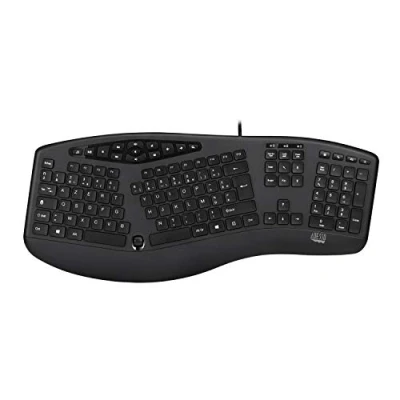Image of Adesso Akb 160UB Truform Media 160 USB Ergonomic Desk Keyboard, Black