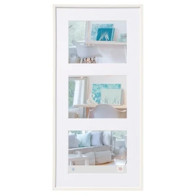 Image of walther Design Picture Frame White 3x 10x15 cm Gallery with PassepArtout, New Lifestyle Plastic KV315W