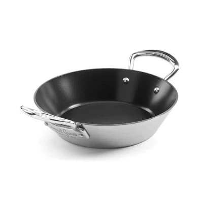 Image of Classic 28cm Non Stick Stainless Steel Triply Paella Pan Made in England