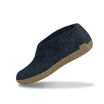 Image of Glerups A 01 00 Unisex adult felt house shoes Blue Size: 4