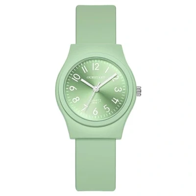 Image of JewelryWe Colorful Silicone Jelly Wristwatch: Round Analog Quartz Casual Watches for Men Women Students Teens