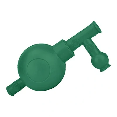 Image of Lab Rubber Suction Bulb, 13 * 6 6cm/5.1 2.4 2.4inch Pipette Bulb with 3 Valves, Pipette, Safe Pressure Quantitative Filler for Industrial, Laboratories (Green)