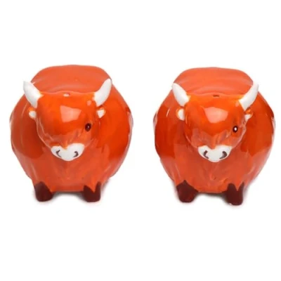 Image of Puckator Highland Coo Cow Ceramic Salt &amp; Pepper Set