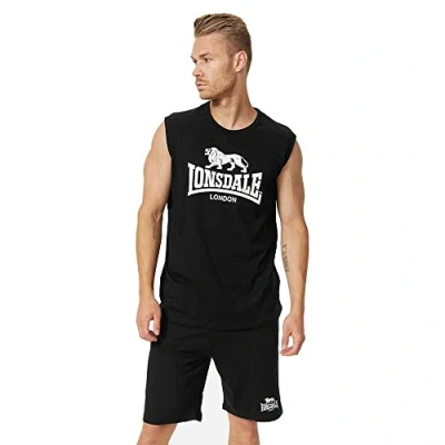 Image of Lonsdale Men&#039;s Clopton T Shirt, Black/White, 3XL
