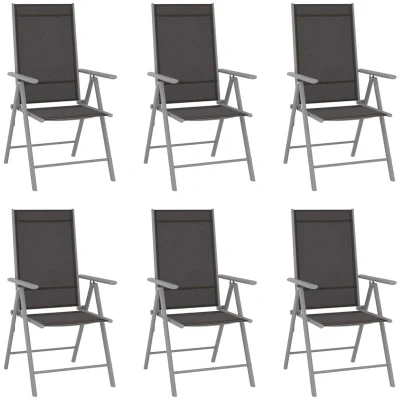 Image of vidaXL Folding Garden Chairs 6 pcs Textilene Black