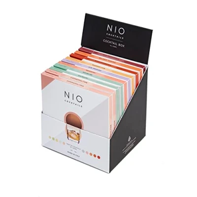 Image of NIO Cocktails Bitter &amp; Sweet Cocktail Box, 10 x 10cl Pre Mixed (Bitter: Negroni, Milano Torino, Manhattan, Old Fashioned and Boulevardier; Sweet: 2 Cosmopolitans, Daiquiris Gin Proved), 100 cl