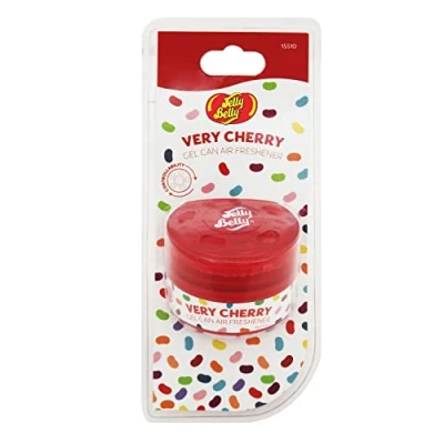Image of Jelly Belly Car Air Freshener Very Cherry Gel Can Freshener. Scent Lasts Up To 30 Days, Car, Home or Office. Genuine Fresheners for Women, Men and Kids