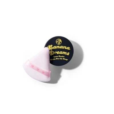Image of W7 Banana Dreams Application Set Yellow Toned Loose Setting Face Powder &amp; Triangle Precision Puff