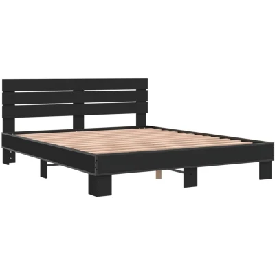 Image of vidaXL Bed Frame without Mattress Black 160x200 cm