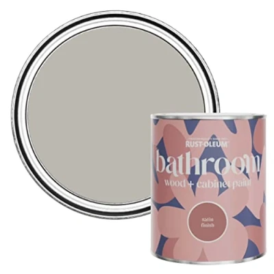 Image of Rust Oleum Grey Moisture Resistant Bathroom Wood and Cabinet Paint in Satin Finish Gorthleck 750ml