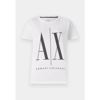 Image of Armani Exchange Print Tshirt, Women&#039;s, Size: Small, Optic white