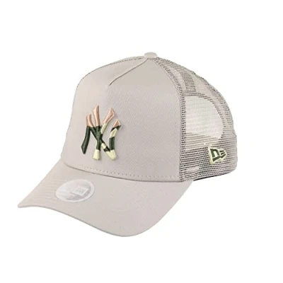 Image of New Era York Yankees Stone MLB Camo Infill A Frame Adjustable Women Trucker Cap One Size