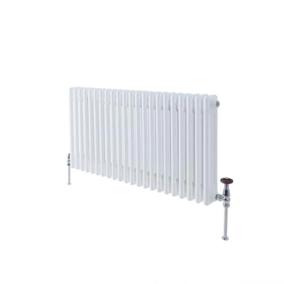 Image of Milano Windsor White Cast Iron Style Horizontal Triple Column Radiator 500mm x 1010mm