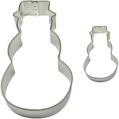 Image of PME Snowman Cookie and Cake Cutters, Small Large Sizes, Set of 2, Silver