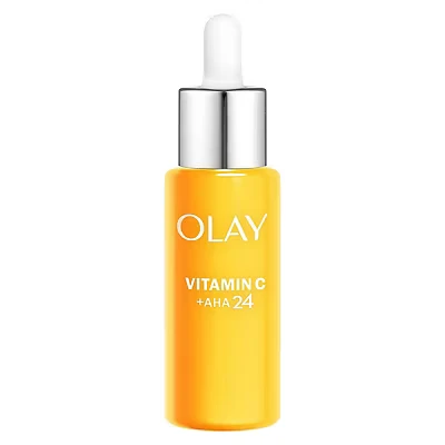 Image of Olay Vitamin C Serum for Face, Skincare with AHA and Niacinamide at 99% Purity. Brightening Skin Care 3 Actions: Anti Dark Spot Action, Evens, Hydrates. Non Greasy, Sticky. 40ml