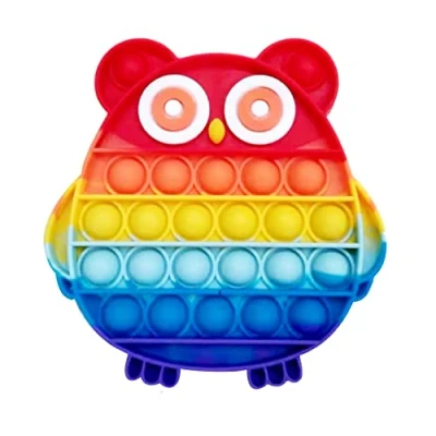 Image of colors Rainbow pop it fidget toy Stress reliever push A bubble sensory for Kids and Adults popit toys fun, learning relaxation! (Pink)
