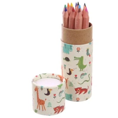 Image of Fun in the Wild Tube of Pencil Crayons for Kids Mini Gift Cracker Filler