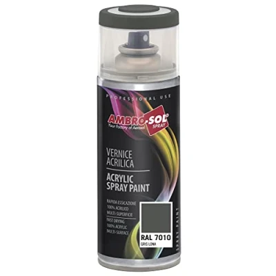Image of Ambro Sol V4007010 Multipurpose Acrylic Enamel Spray Paint, Tarpaulin Grey, 400 ml