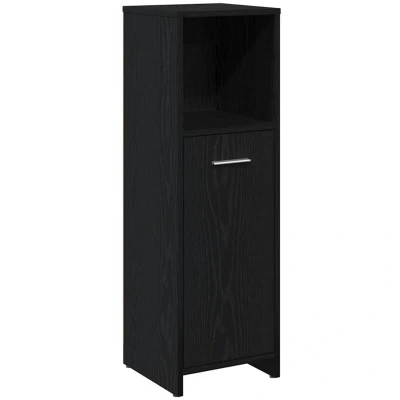 Image of vidaXL Bathroom Cabinet Black Oak 30x30x95 cm Engineered Wood