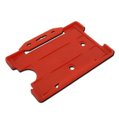 Image of ID Card It Identity Pass Badge Holder for Lanyard Neck Straps, Retractable reels and Strap Clips Biodegradable (Red Single)