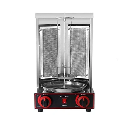 Image of Shawarma Gyro BBQ Meat Machine Vertical Kebab Doner Infrared Grill Stainless Steel 2Burners Rotisserie Broiler Cooking