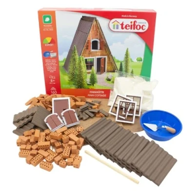 Image of Teifoc 5230 Brick Building Kit Fin Hut, 160 Components, Creative Construction Set Made of Natural Materials, DIY Kit, Toy for Children from 8 Years and Adults