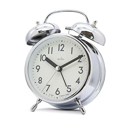 Image of Acctim Hardwick 16127 Double Bell Alarm Clock in Chrome