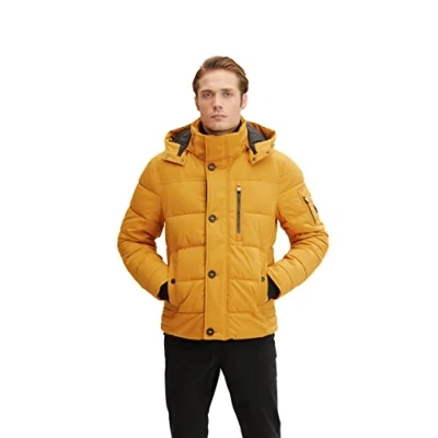 Image of TOM TAILOR Men&#039;s Puffer Jacket with Removable Hood 1032486, 10680 Flame Brown, XL