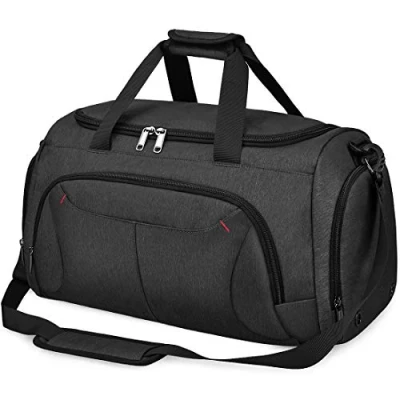 Image of Men&#039;s Sports Bag Travel with Shoe Compartment Large Capacity Waterproof Weekender Gym Fitness Shoulder for Men Women Handbag 40L Black