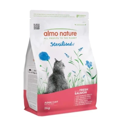 Image of Almo Nature Functional Sterilised Dry Cat Food with Fresh Salmon Adult Cat, 2 kg