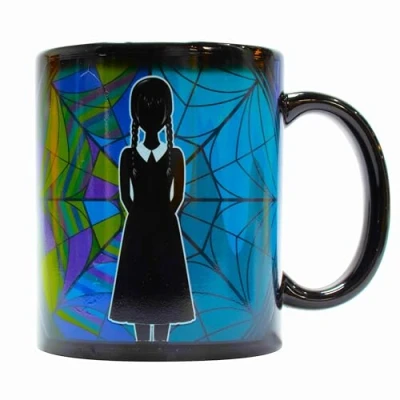 Image of Blue Sky Studios Wednesday Colour Changing Coffee Mug, Heat Activated Ophelia Hall Stained Glass Window Design, Licensed Merchandise &amp; Gift