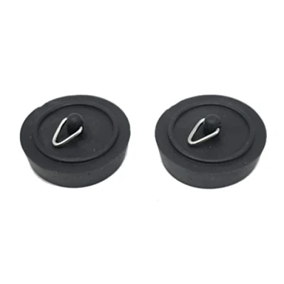Image of 2 x fiXte Replacement Sink Plug Shower Bath Basin Rubber Black 38mm 1 1/2&quot;